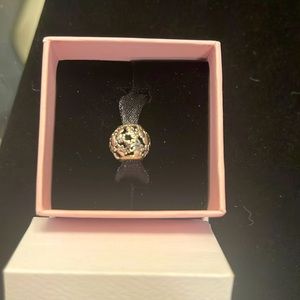 Pandora dog paws with stones charm. Silver